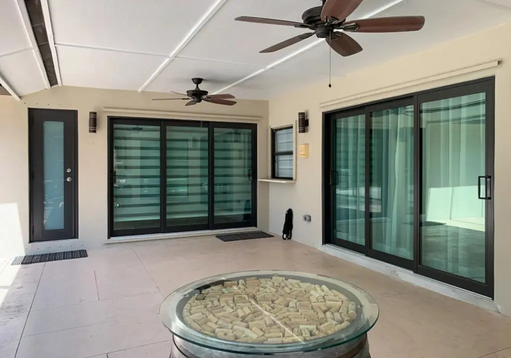 Glass balcony railing with ocean views in Miami Beach